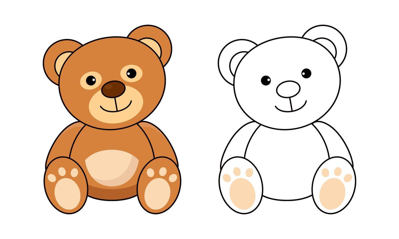 Doodles classic brown teddy bear vector