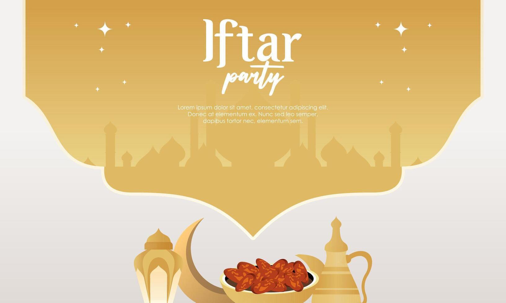 Iftar party celebration concept flyer vector illustration