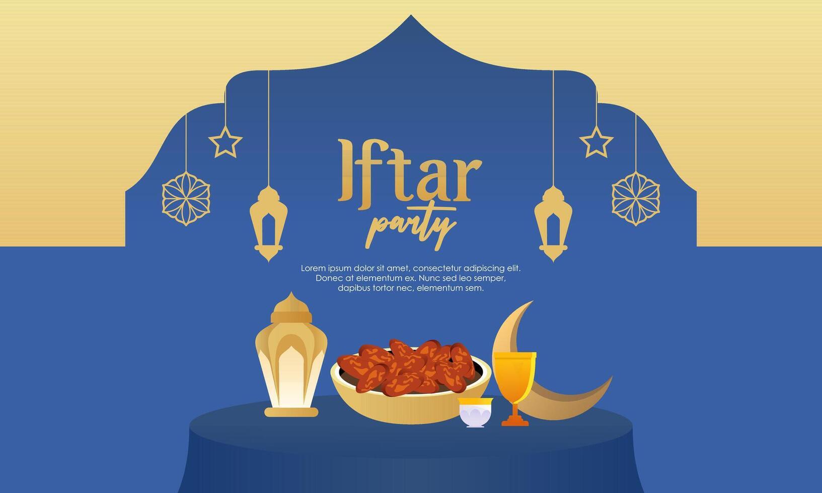 Iftar party celebration concept flyer vector illustration