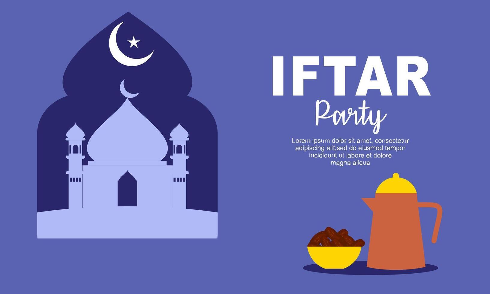Iftar party celebration concept flyer vector illustration