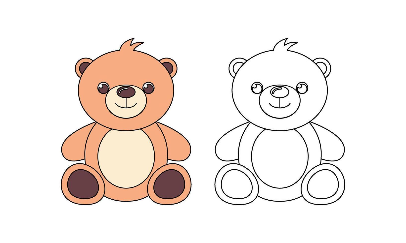 Doodles classic brown teddy bear vector