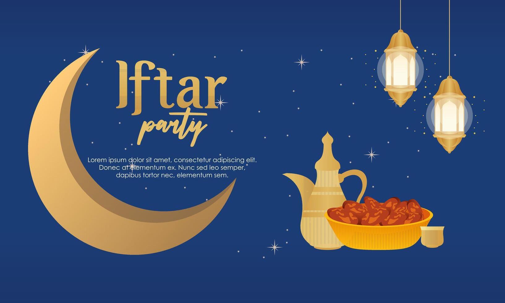 Iftar party celebration concept flyer vector illustration