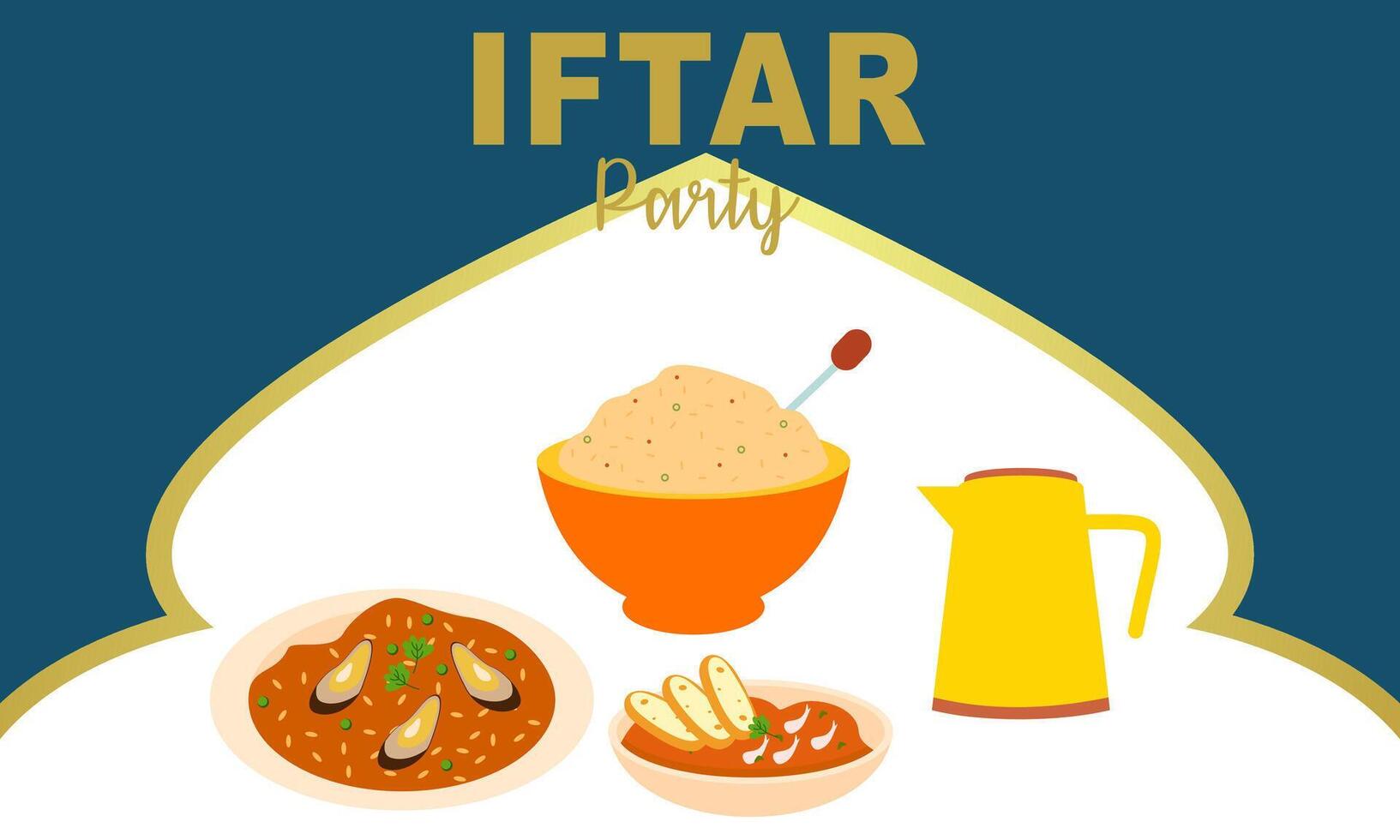 Iftar party celebration concept flyer vector illustration