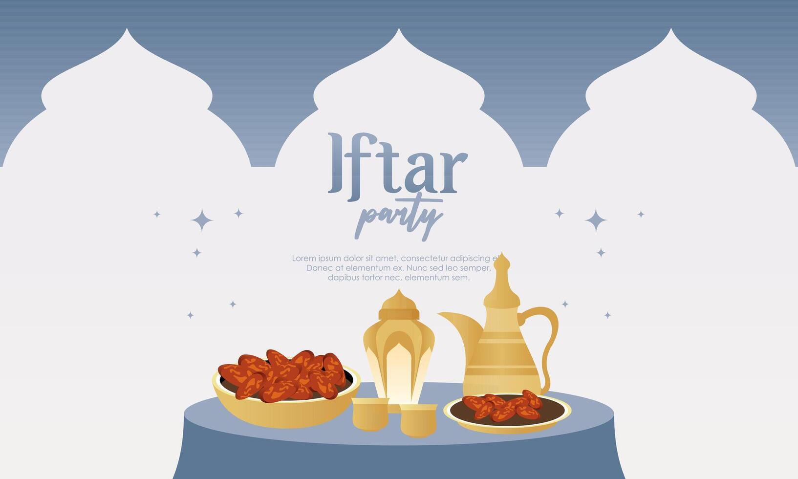 Iftar party celebration concept flyer vector illustration