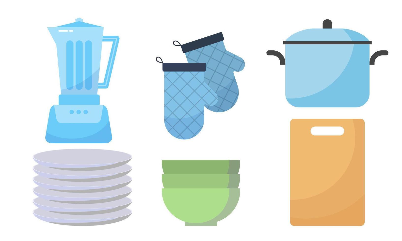 Set of kitchen equipment icon logo vector