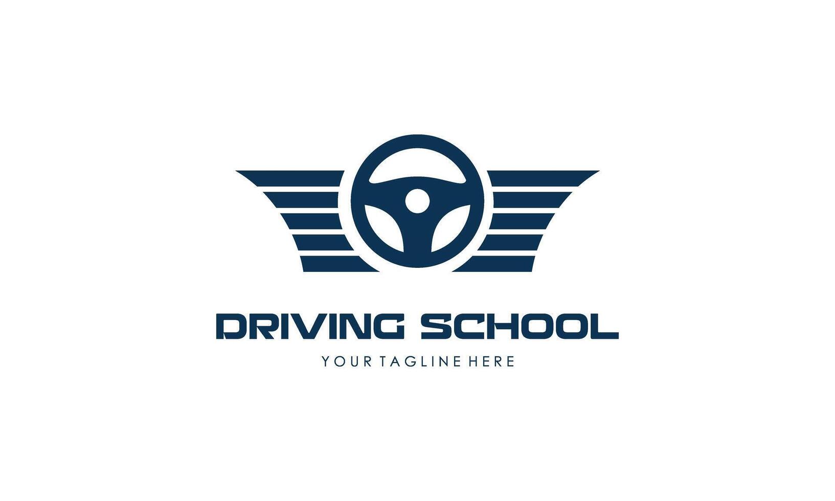 Driving school logo template. Steering wheel logo vector