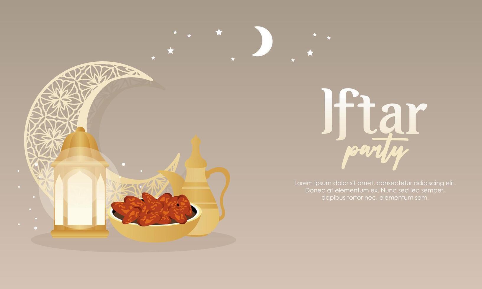 Iftar party celebration concept flyer vector illustration