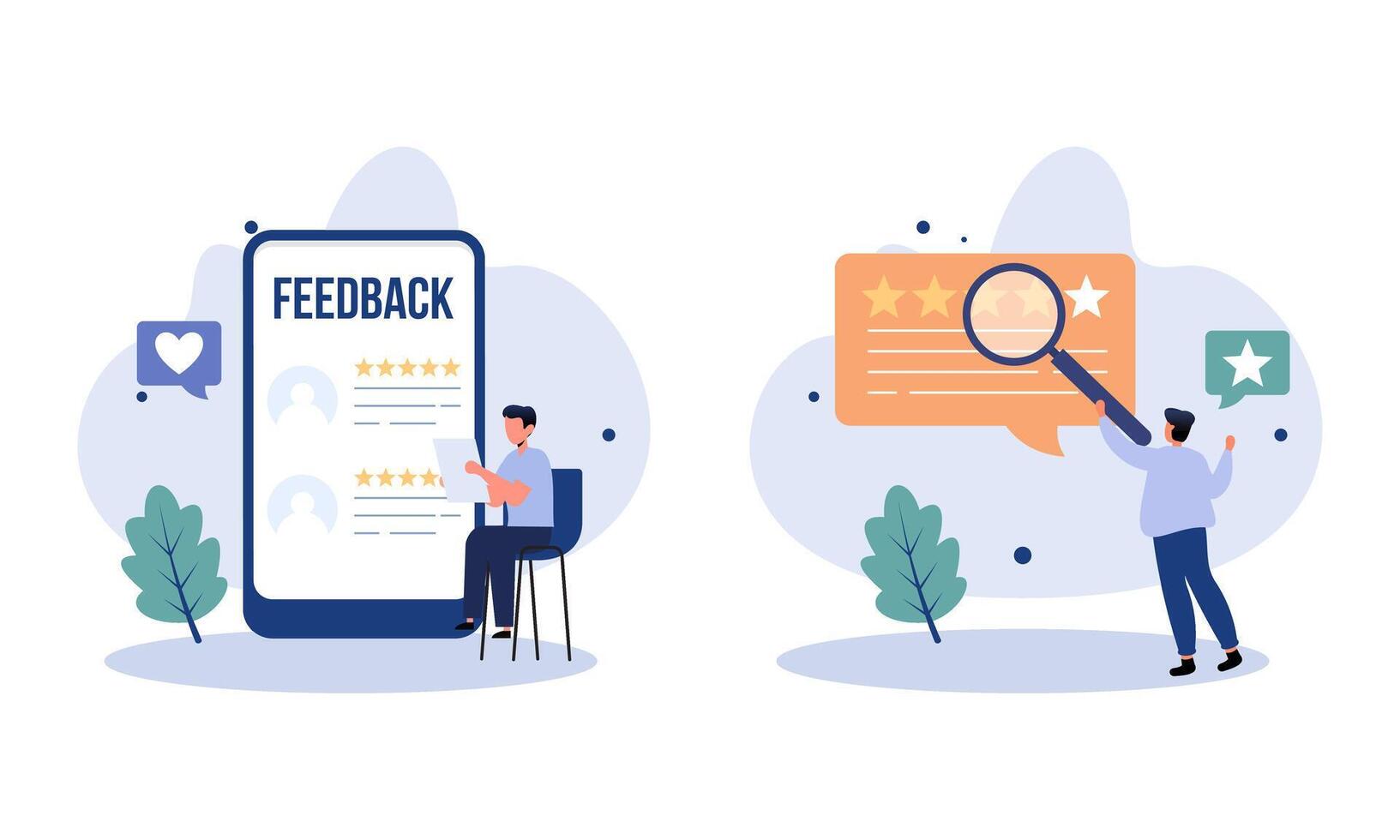 Feedback and review concept illustration vector