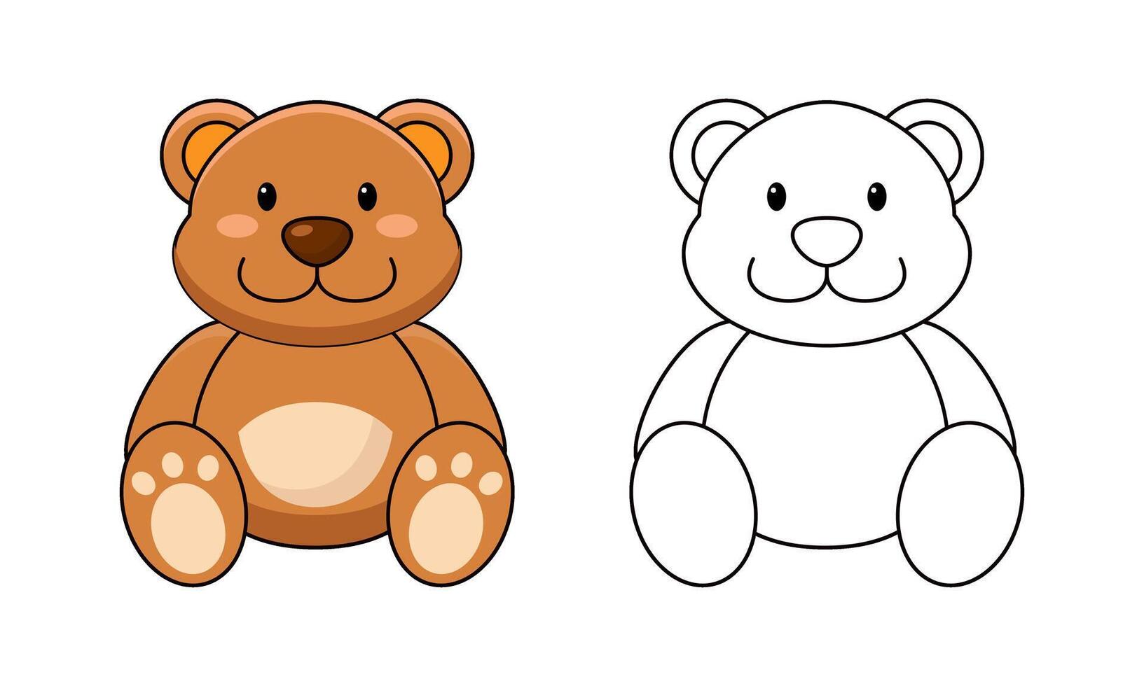 Doodles classic brown teddy bear vector