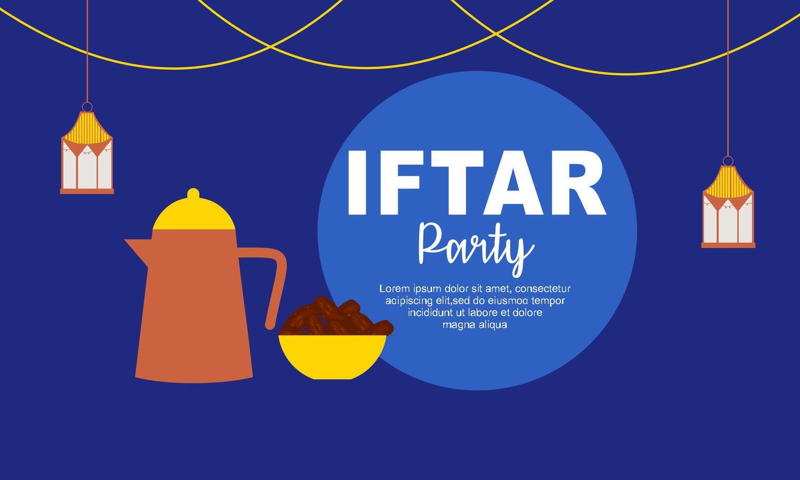 Iftar party celebration concept flyer vector illustration