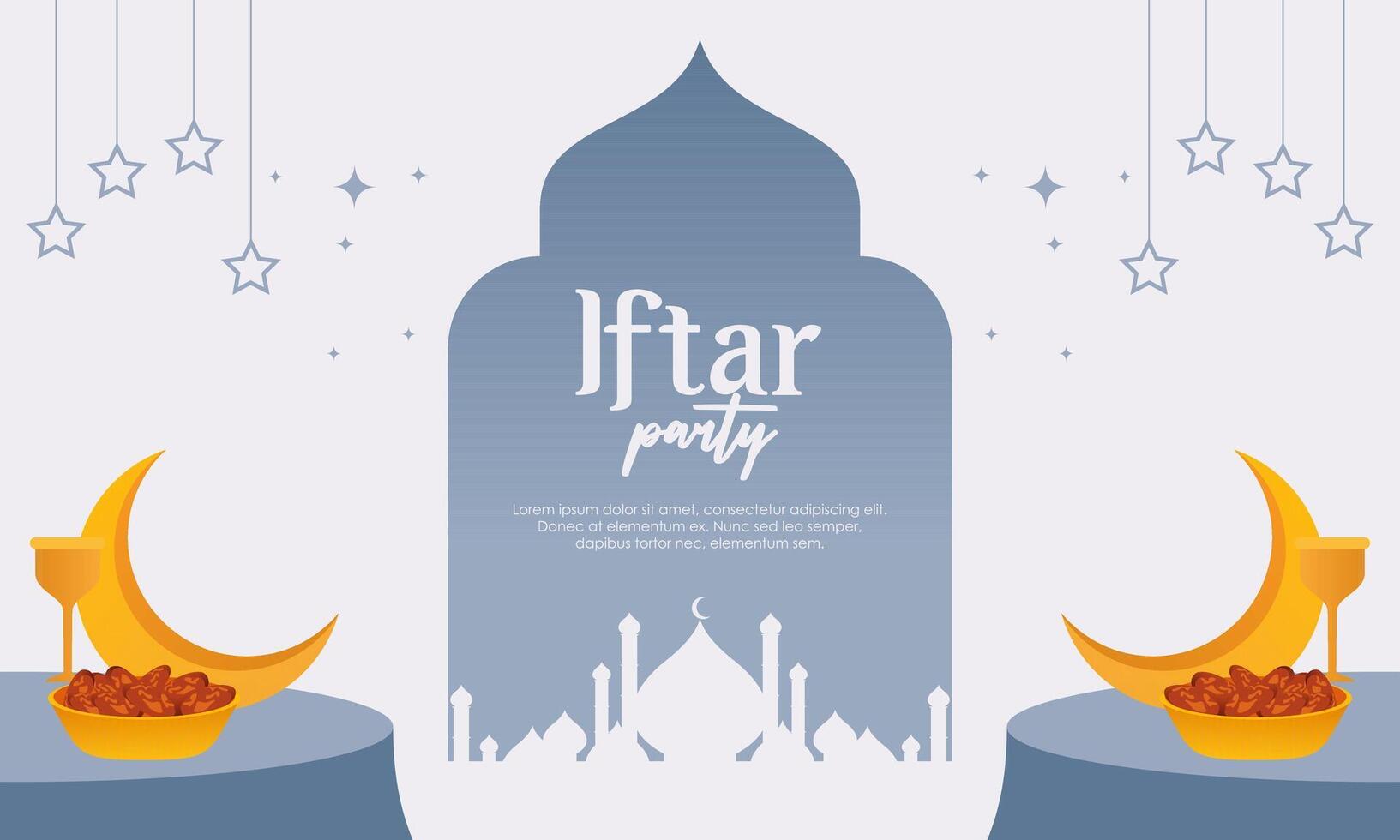 Iftar party celebration concept flyer vector illustration