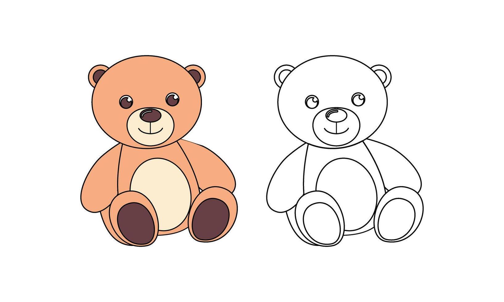 Doodles classic brown teddy bear vector