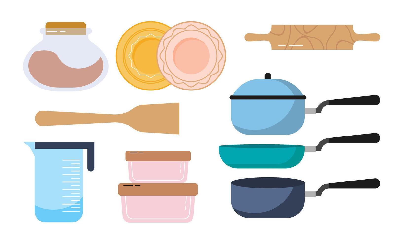conjunto de cocina equipo icono logo vector