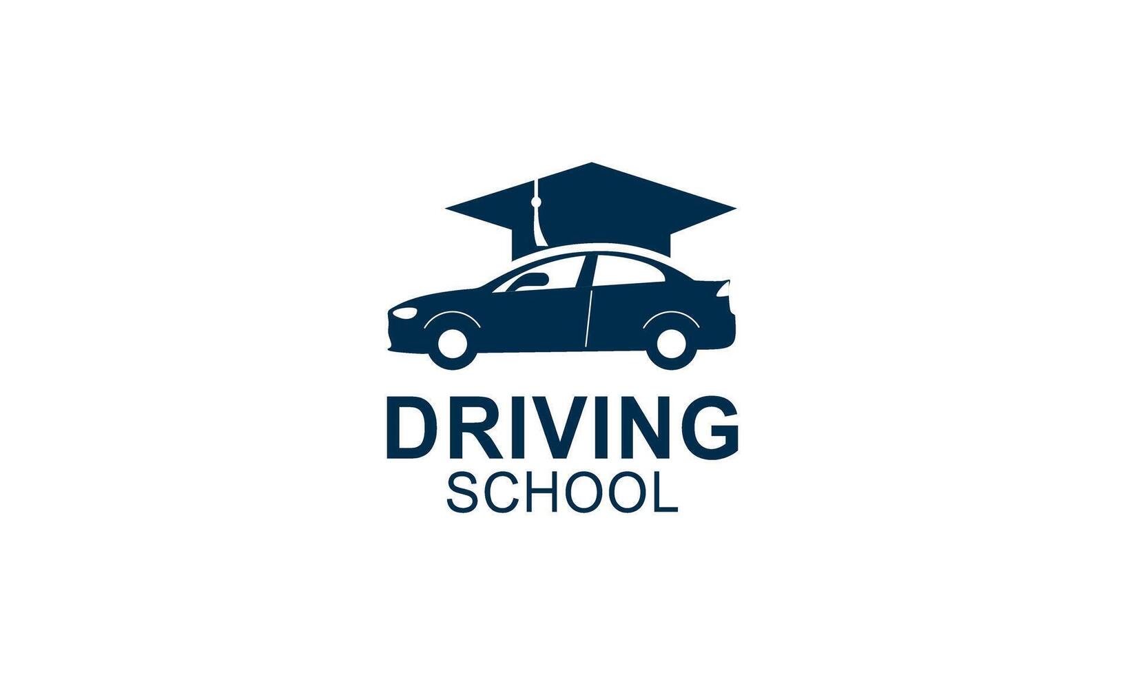 Driving school logo template. Steering wheel logo vector