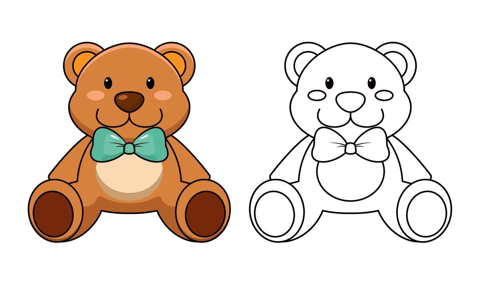 Doodles classic brown teddy bear vector