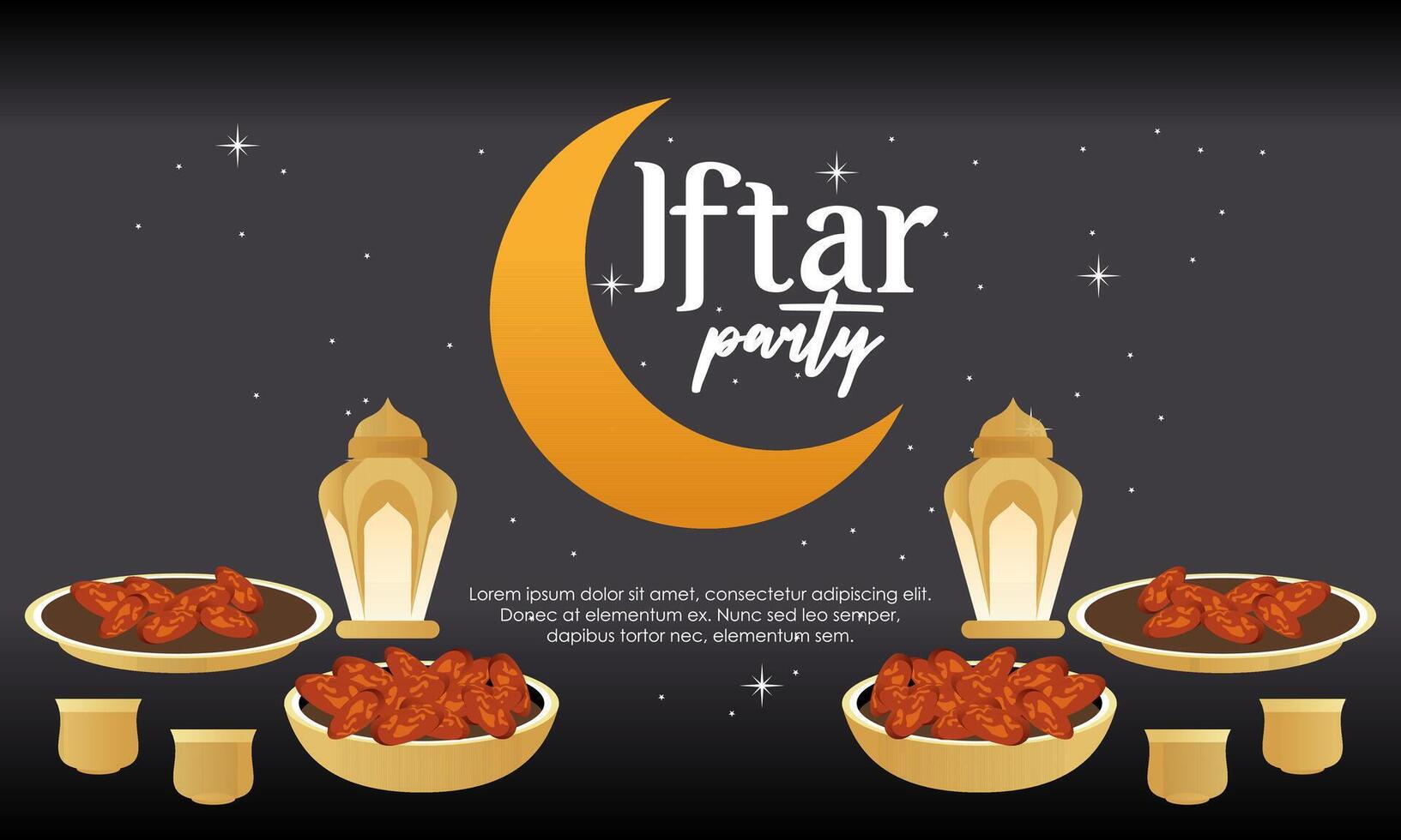 Iftar party celebration concept flyer vector illustration