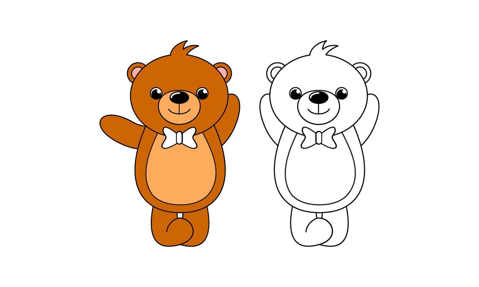 Doodles classic brown teddy bear vector