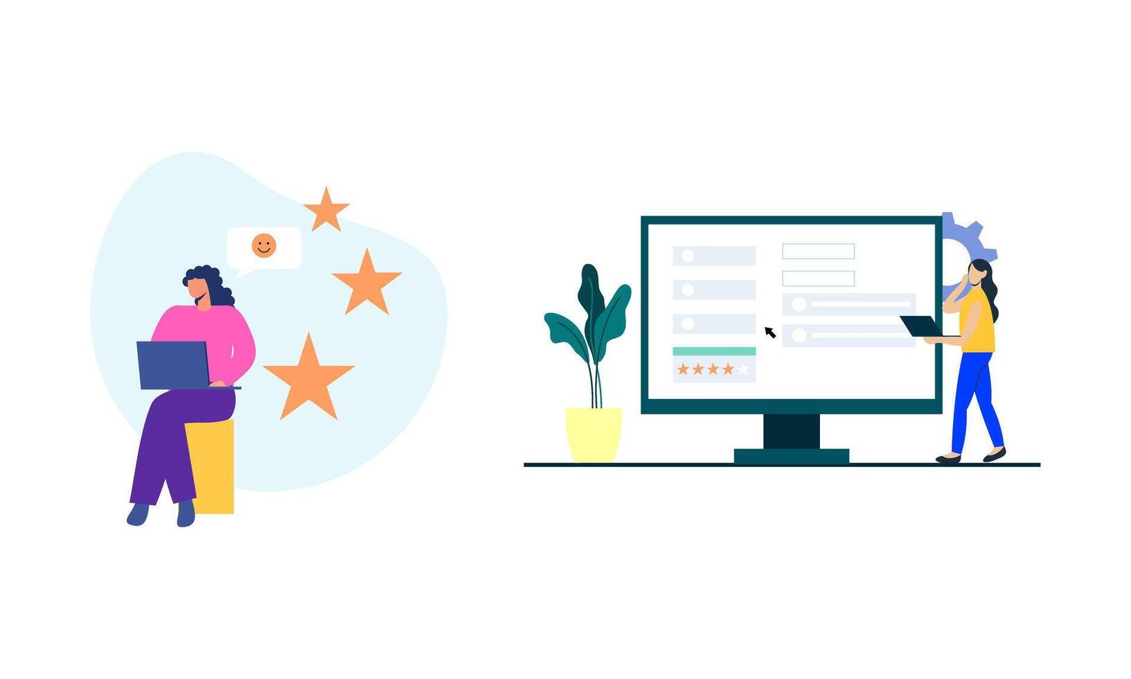 Feedback and review concept illustration vector
