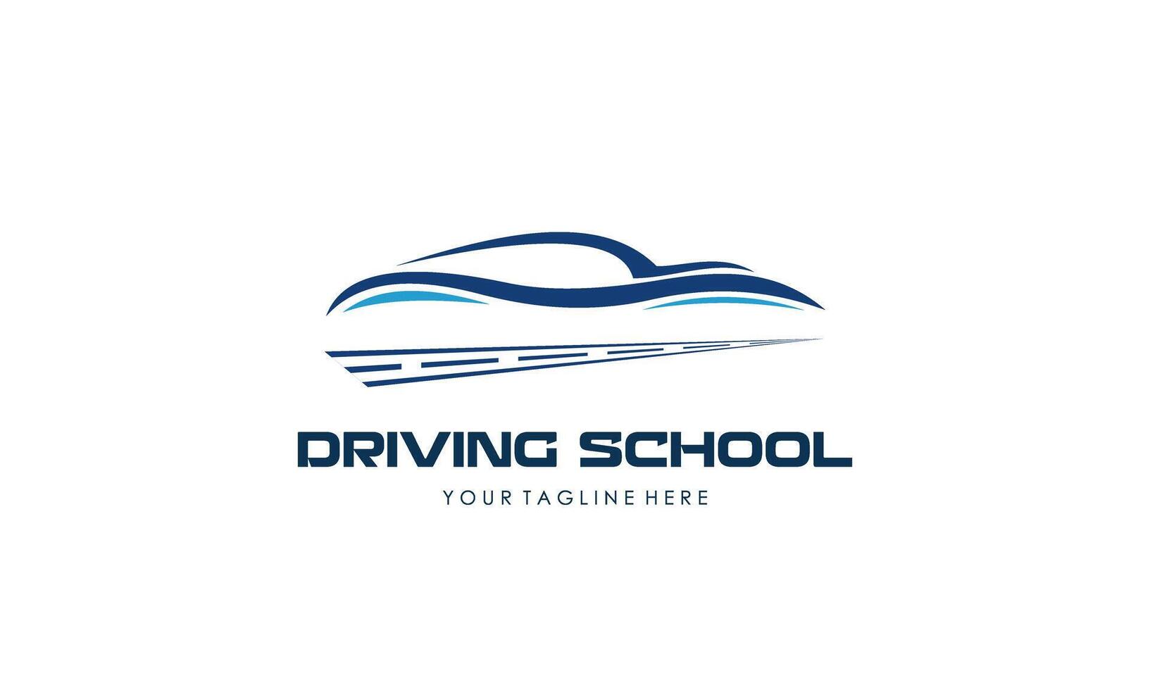 Driving school logo template. Steering wheel logo vector