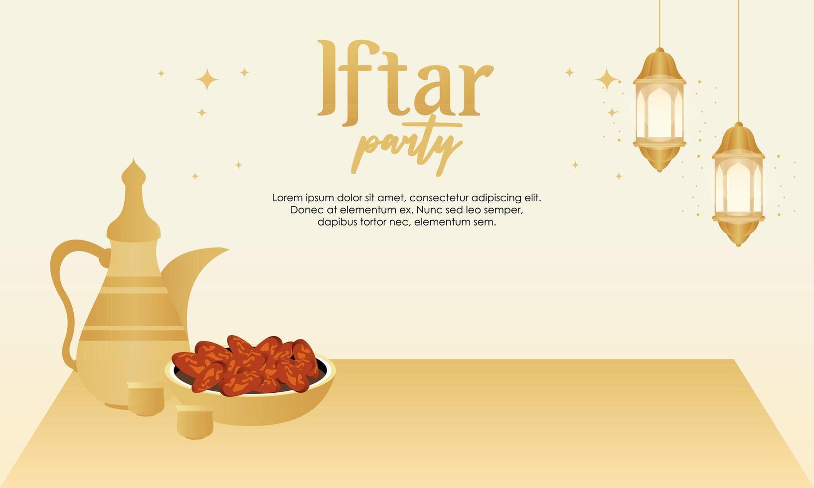 Iftar party celebration concept flyer vector illustration