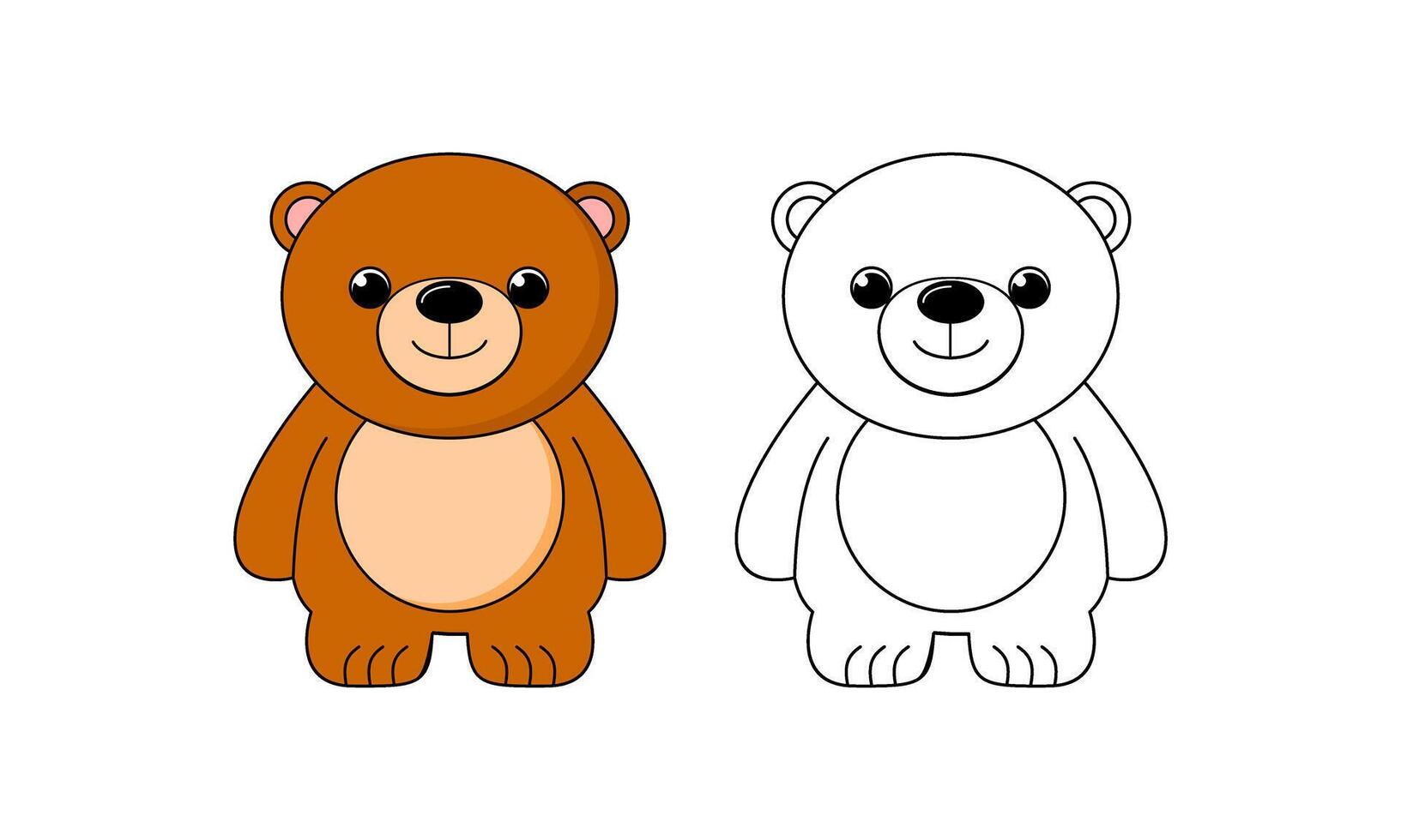 Doodles classic brown teddy bear vector