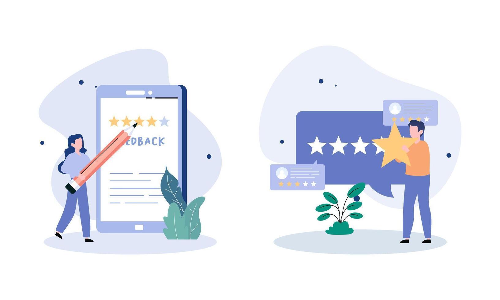 Feedback and review concept illustration vector