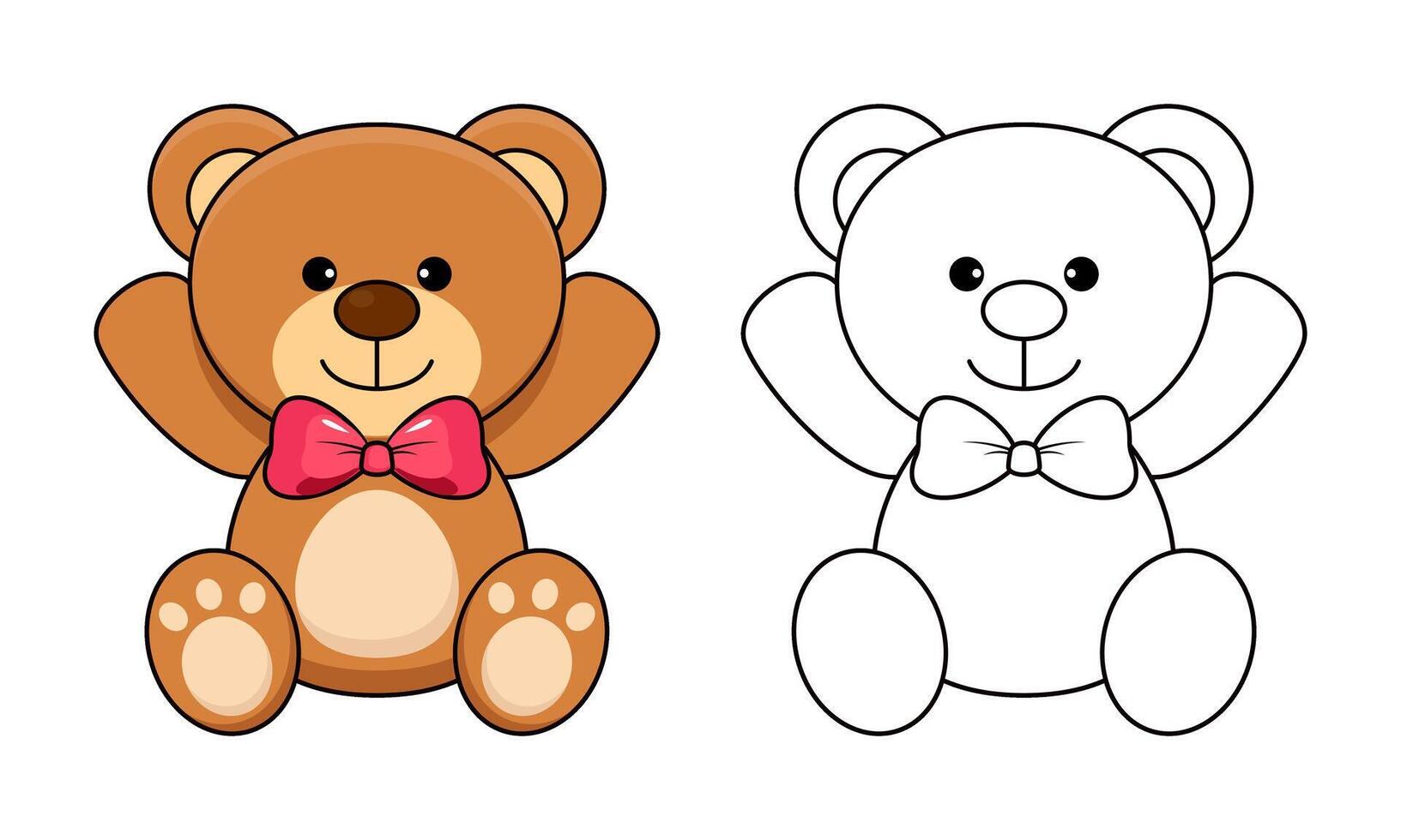 Doodles classic brown teddy bear vector