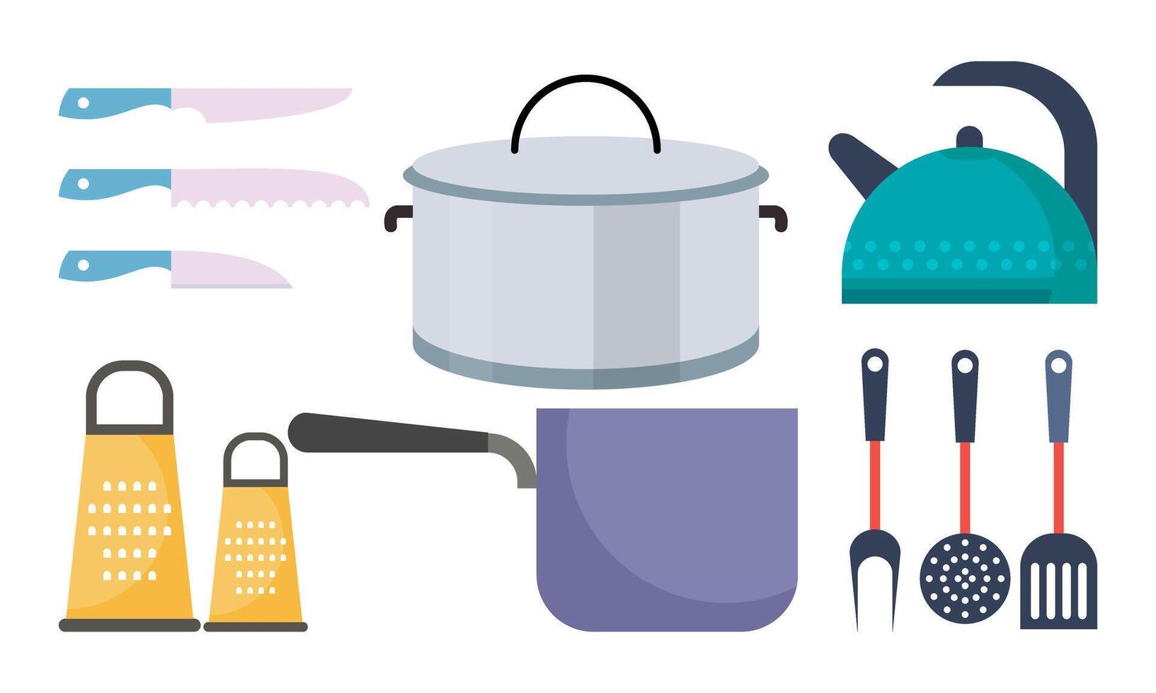 Set of kitchen equipment icon logo vector