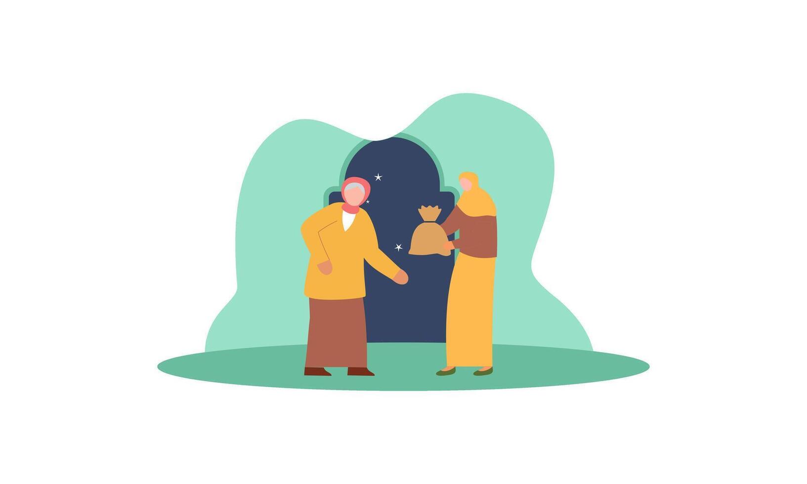 Pay Zakat or online Zakat application for Ramadan concept vector