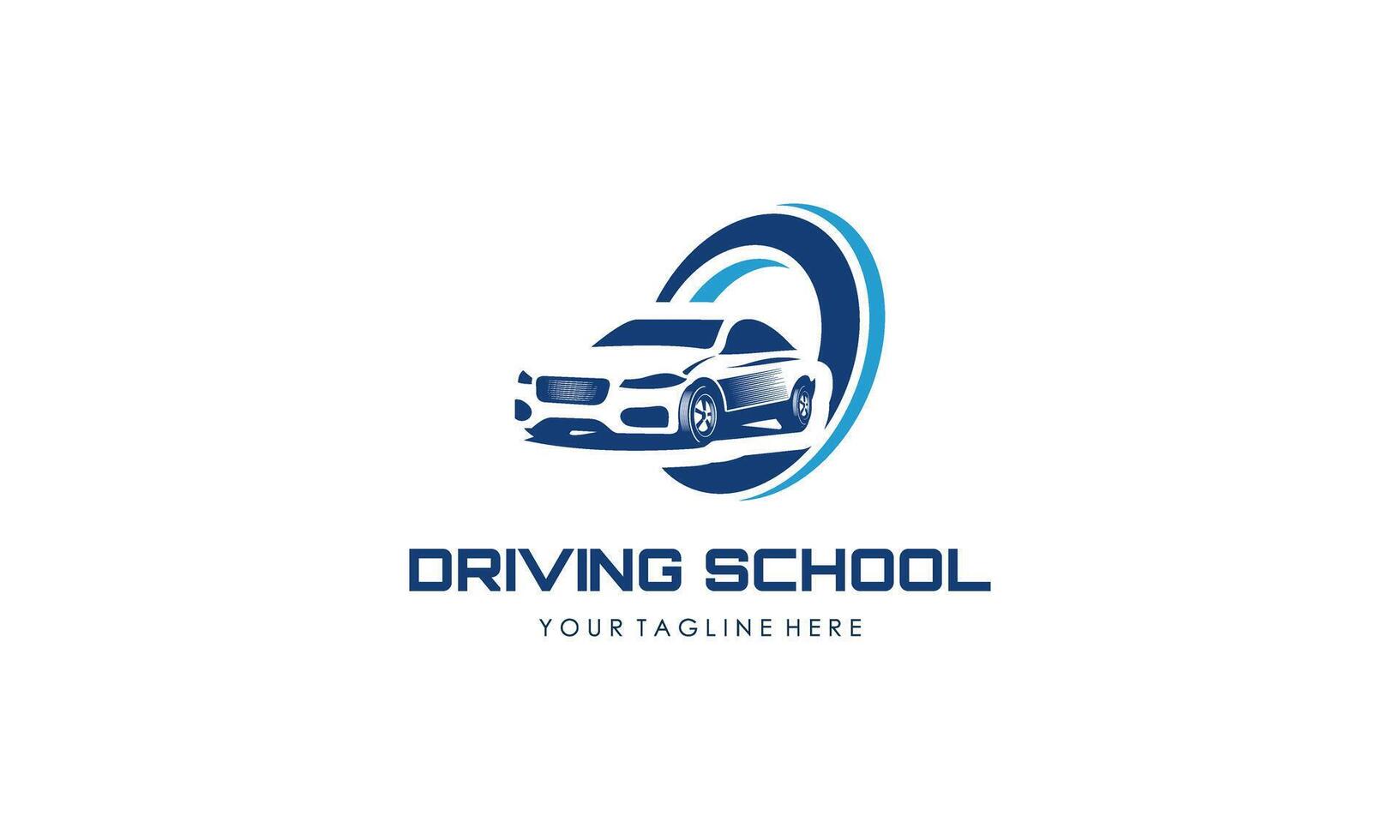 Driving school logo template. Steering wheel logo vector