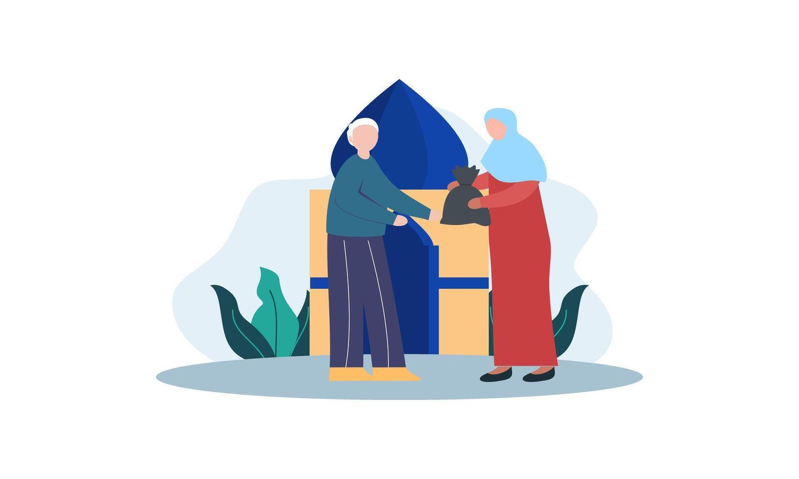 Pay Zakat or online Zakat application for Ramadan concept vector