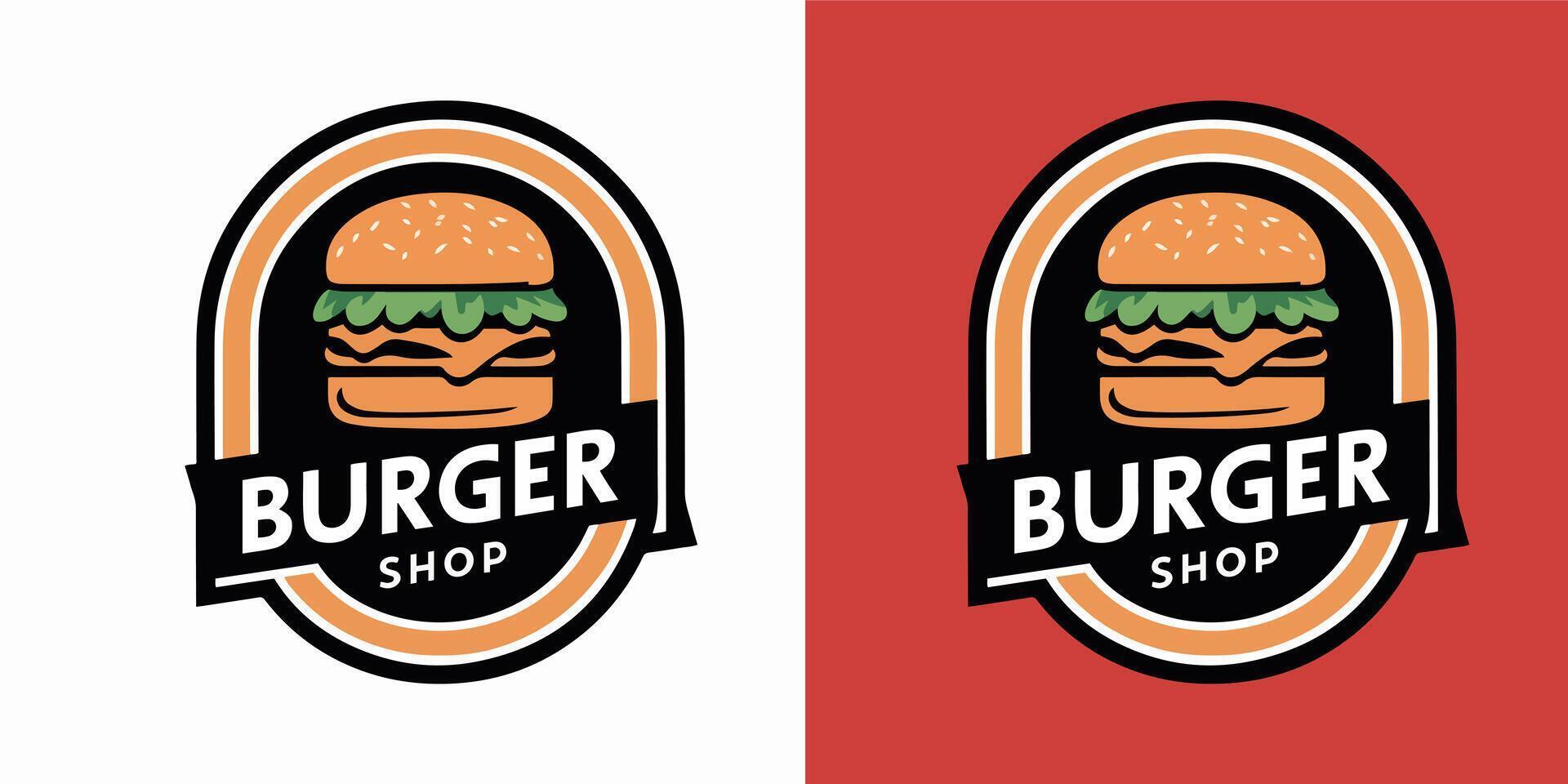 vector hamburguesa tienda logo diseño