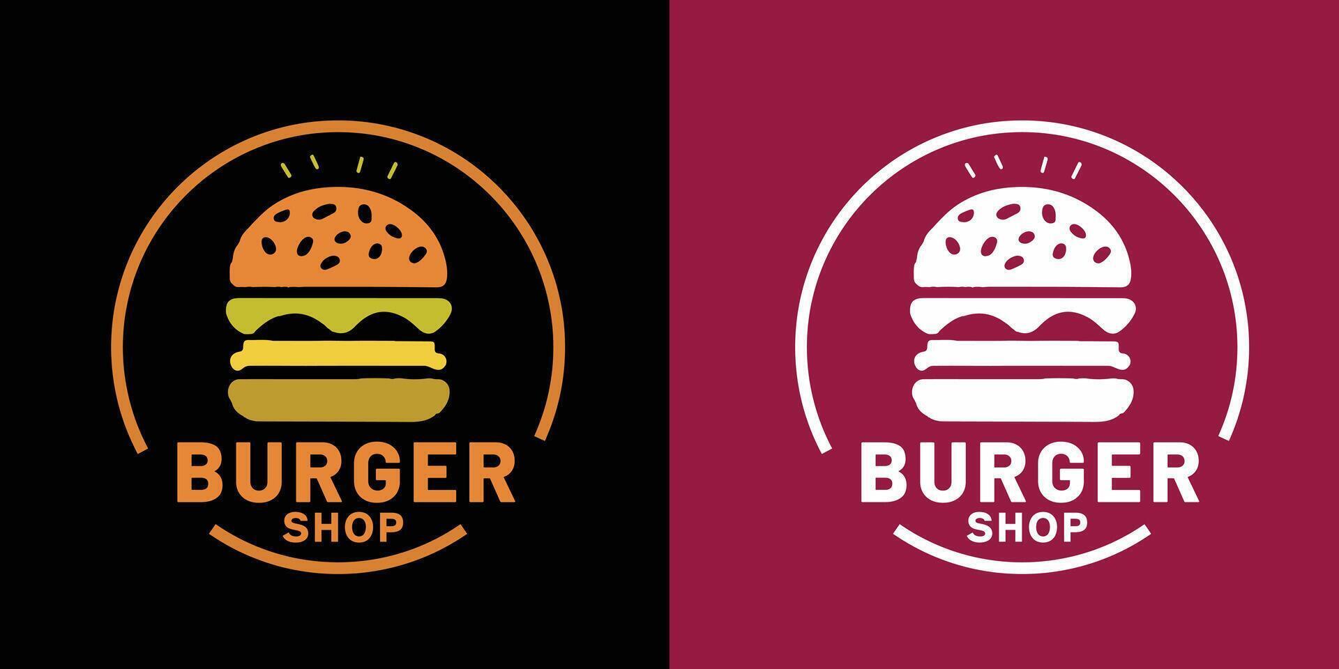 vector hamburguesa tienda logo diseño