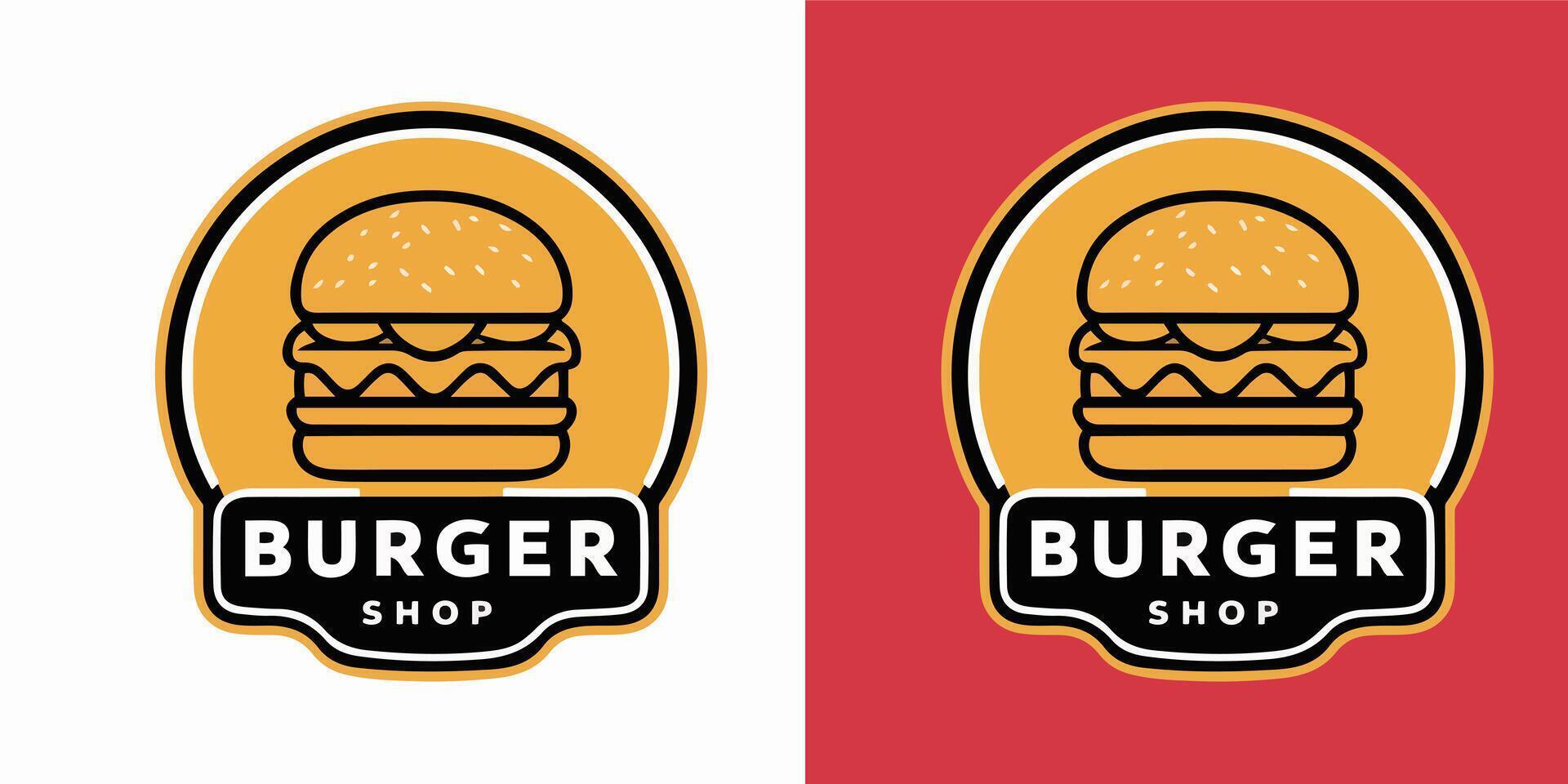 vector hamburguesa tienda logo diseño