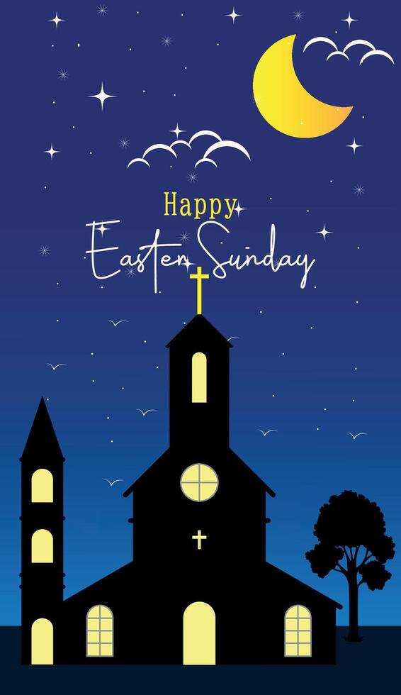 Happy easter sunday day illustration celebration for poster, banner, landing page, templates vector