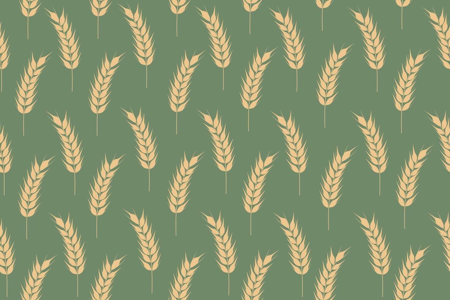 Collection of golden ripe spikelets of wheat. Agricultural symbol, flour production. Vector silhouette of wheat.