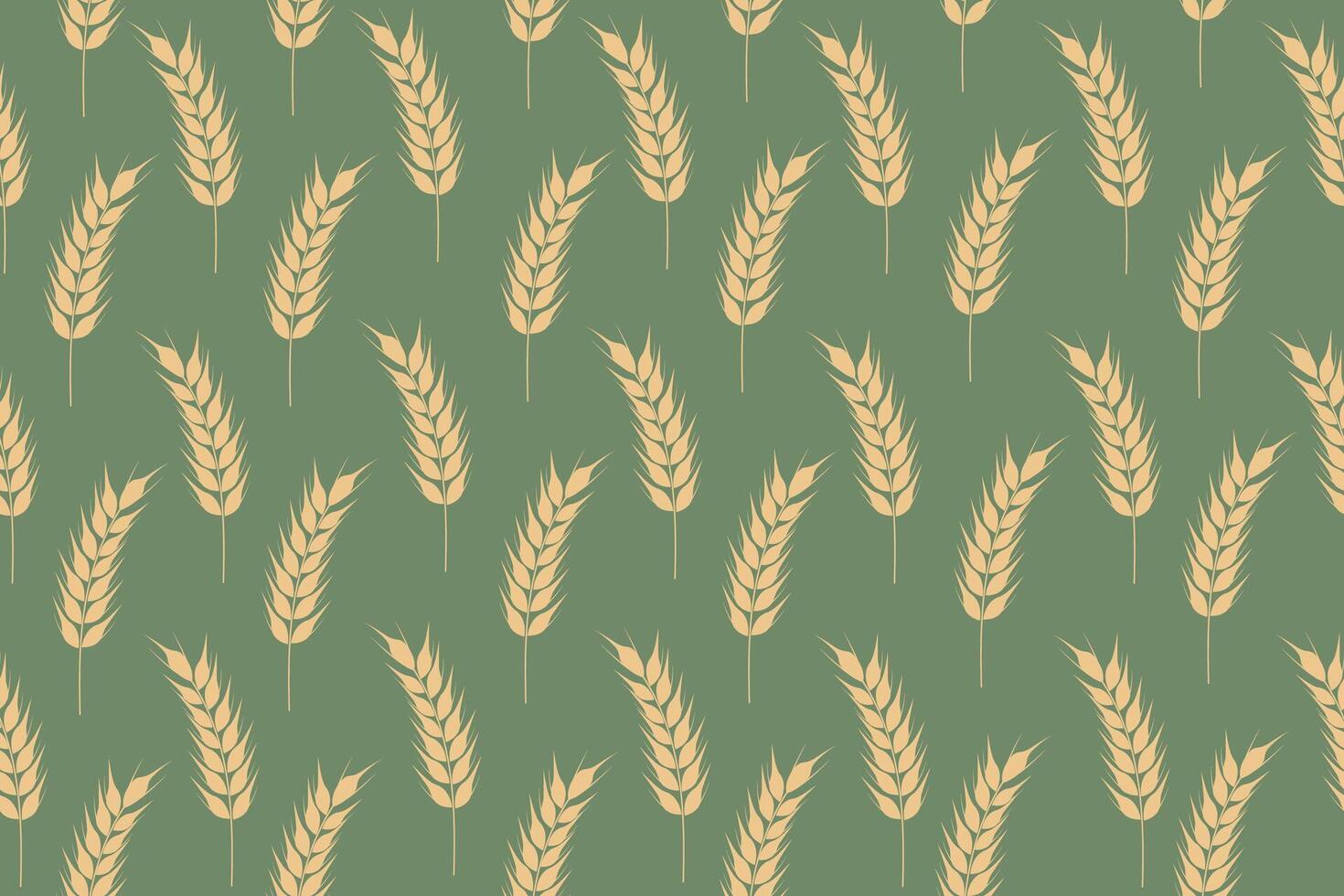 Collection of golden ripe spikelets of wheat. Agricultural symbol, flour production. Vector silhouette of wheat.