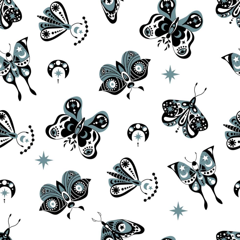 Mystic Seamless Pattern. Design for fabric, textiles, wallpaper, packaging. vector
