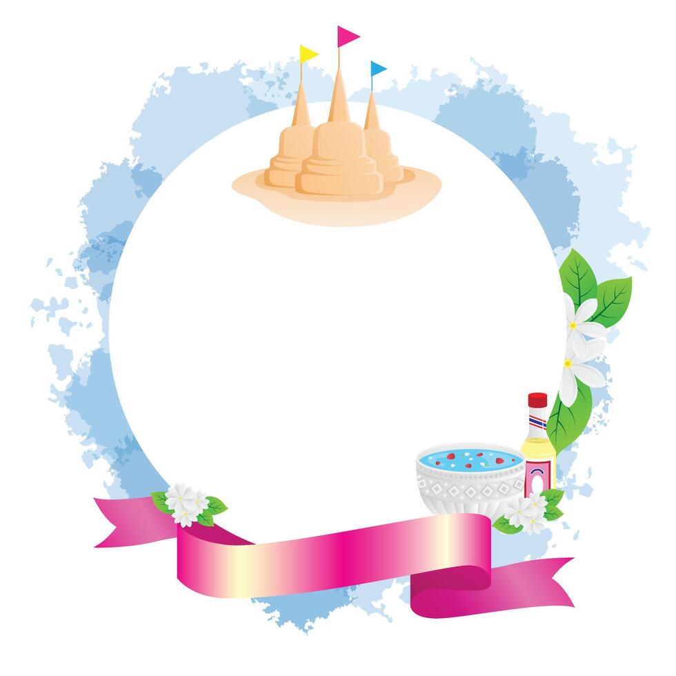 water summer Songkran festival thailand culture border Banner backgroung design vector