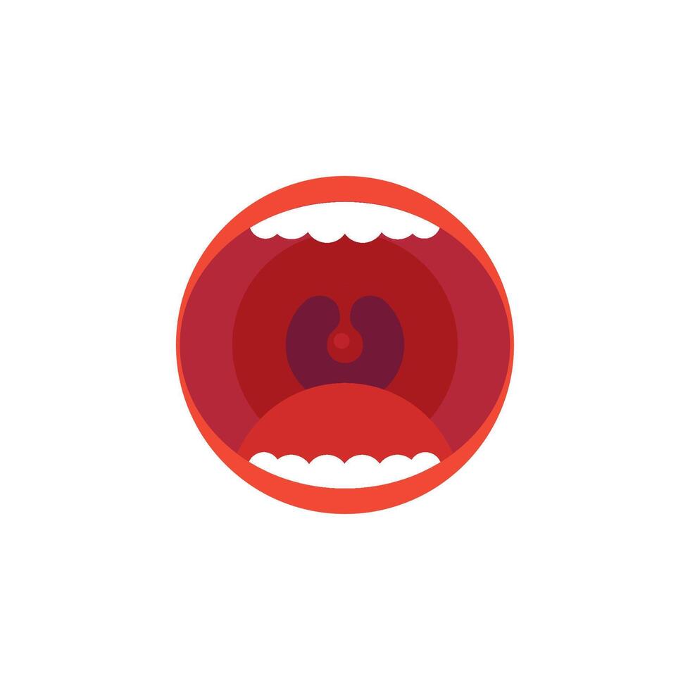 Open Mouth with Teeth and Tongue Vector illustration