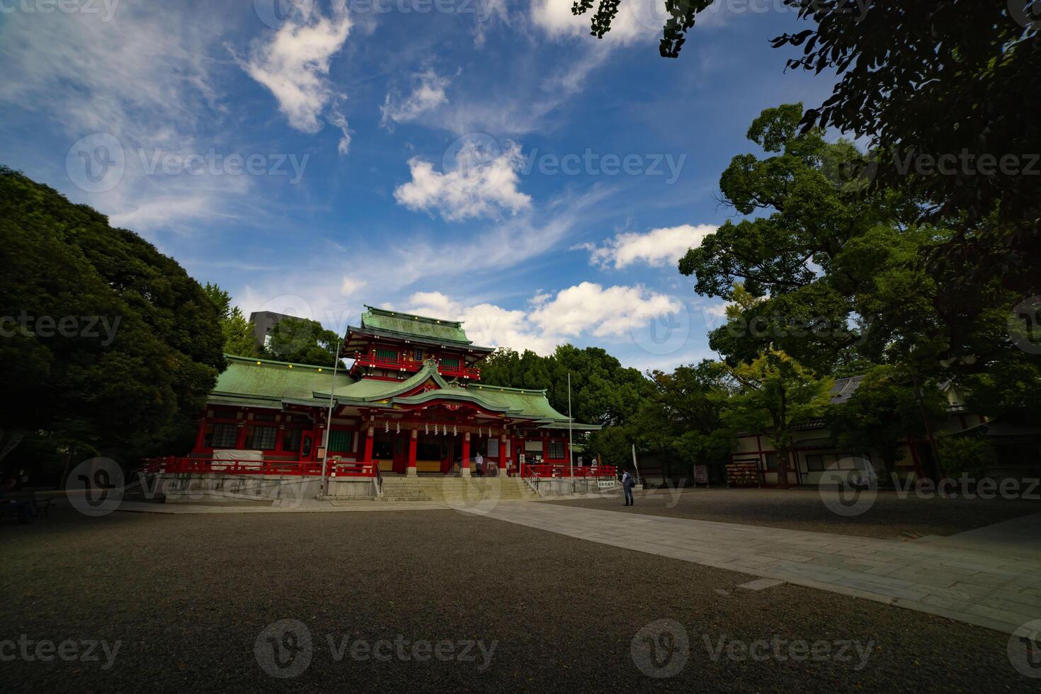 Main temple at Tomioka Shrine super wide shot photo