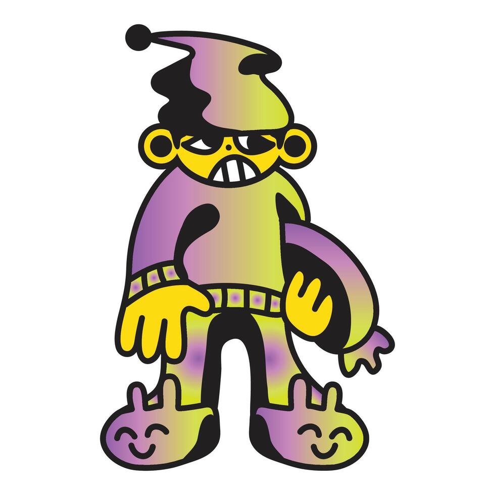 Vector sleepy boy in pajamas