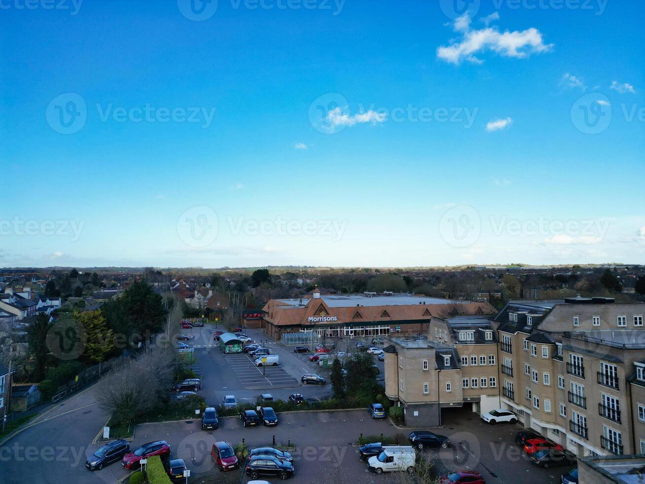 Aerial View of Central Leighton Buzzard Town of England Great Britain. March 29th, 2024 photo