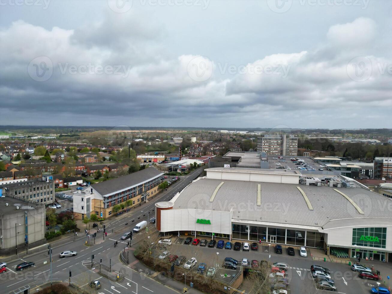 Aerial View of Rugby City of England Great Britain. April 8th, 2024 photo