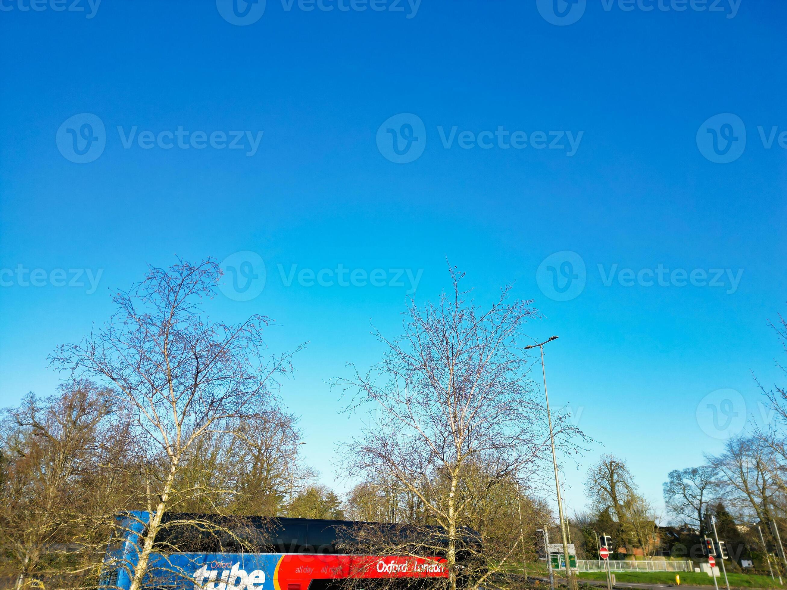 High Angle View of park and ride Bus Station at Thornhill Oxfordshire England United Kingdom