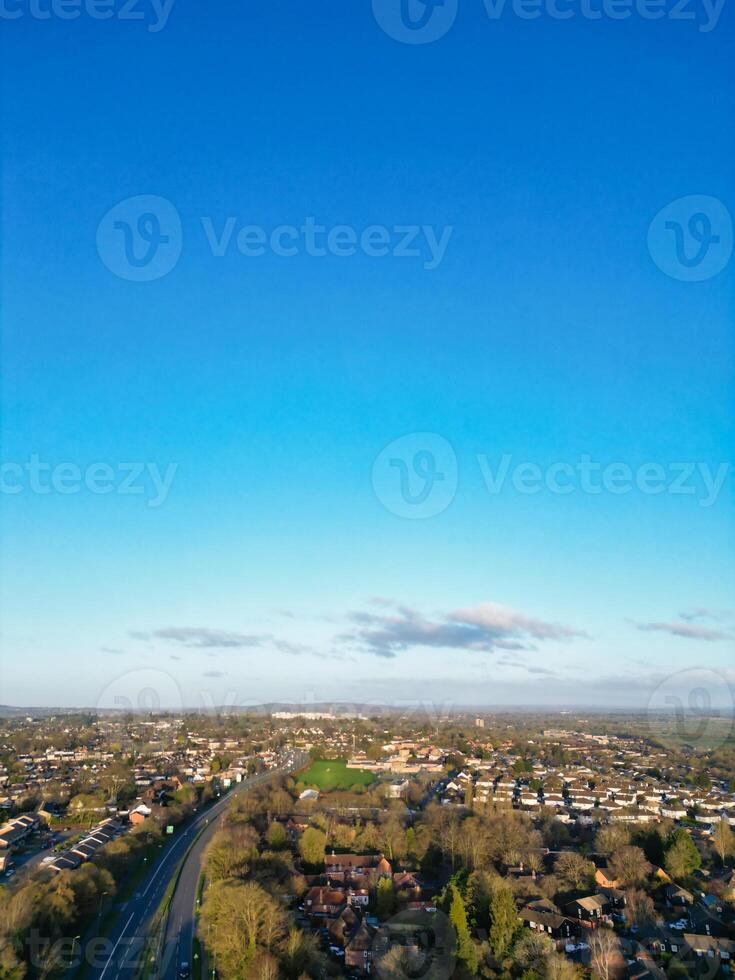 High Angle View of park and ride Bus Station at Thornhill Oxfordshire England United Kingdom During Sunrise. March 23rd, 2024 photo