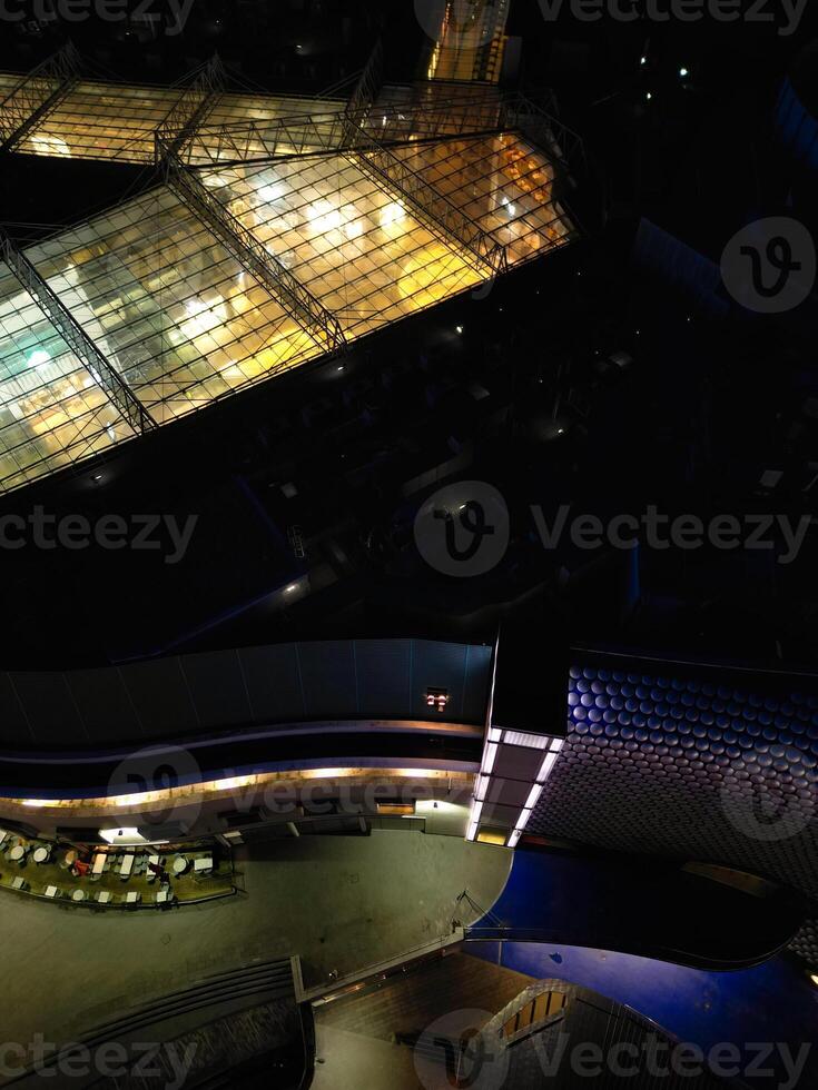 Aerial Night View of Illuminated City Centre Buildings of Birmingham Central City of England United Kingdom. March 30th, 2024 photo