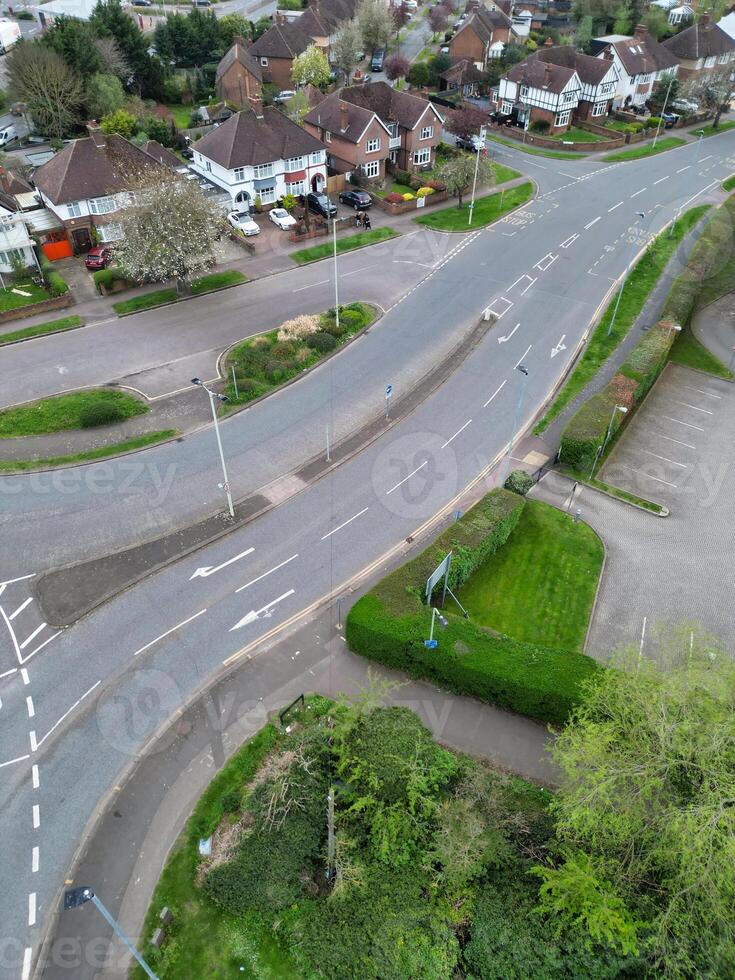 Aerial View of Bedford City of Bedfordshire, England UK During Windy and Cloudy Day. April 5th, 2024 photo