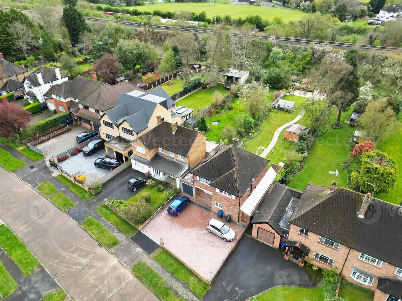 Aerial View of Denham Green Town London, Uxbridge, England. United Kingdom. April 3rd, 2024 photo