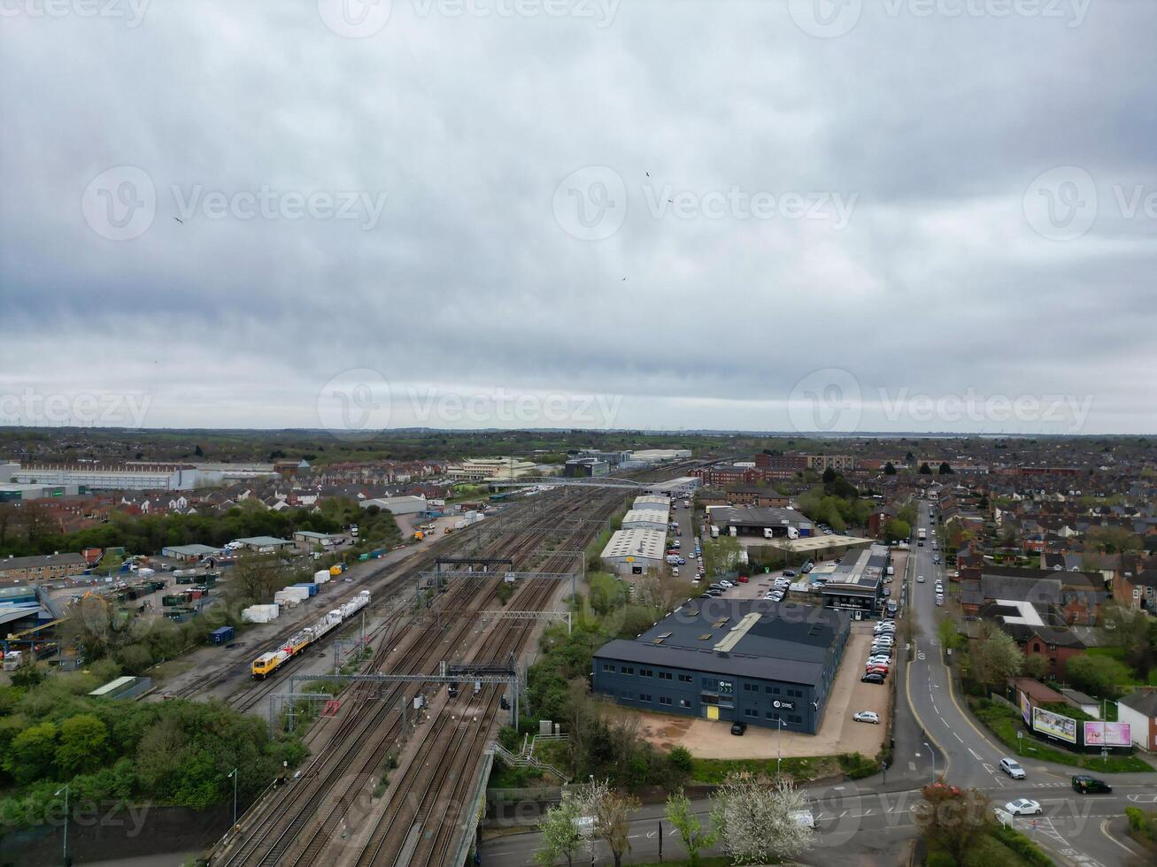 Aerial View of Rugby City of England Great Britain. April 8th, 2024 photo